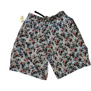 Under Armour Men’s Athletic Shorts Black Gray Red Geometric Print